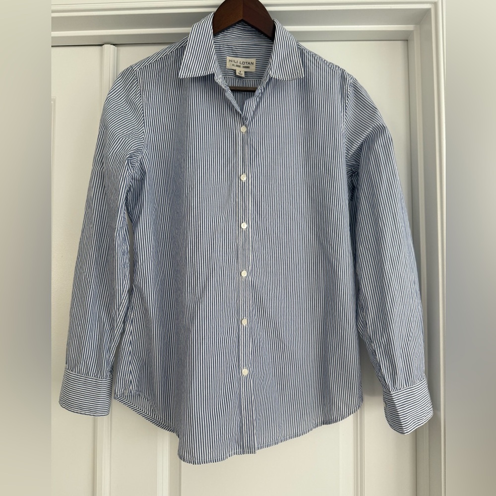 Nili Lotan Striped Button-Up Shirt
